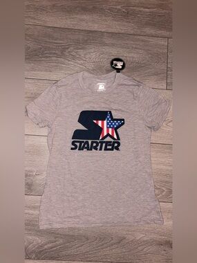 Starter Short Sleeved Shirt Athletic Girls Size Large 10/12 Star New W Tags